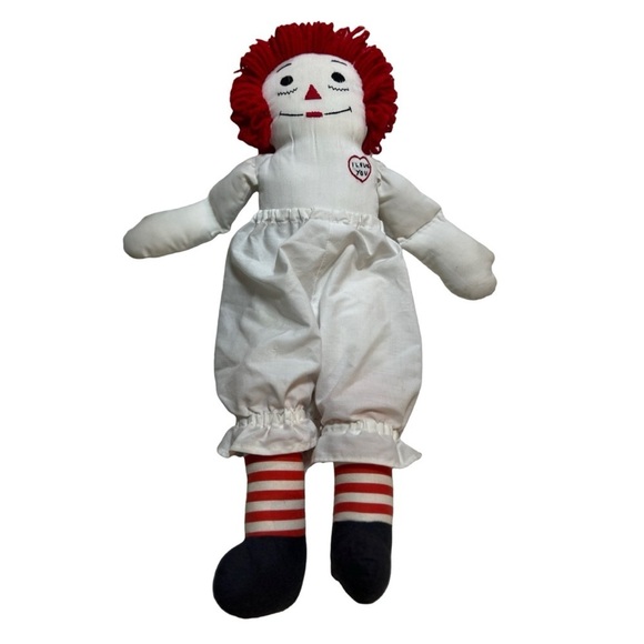 Vintage 1970 Raggedy Anne Doll Handmade 24" Tall with Flowered Dress Whi… - Picture 3 of 4